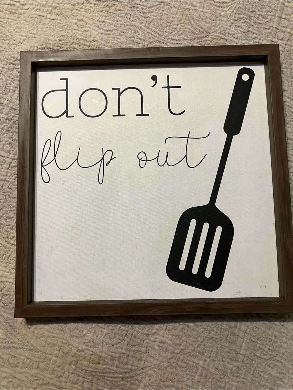 Don't Flip Out Kitchen Wall Sign - Black on White